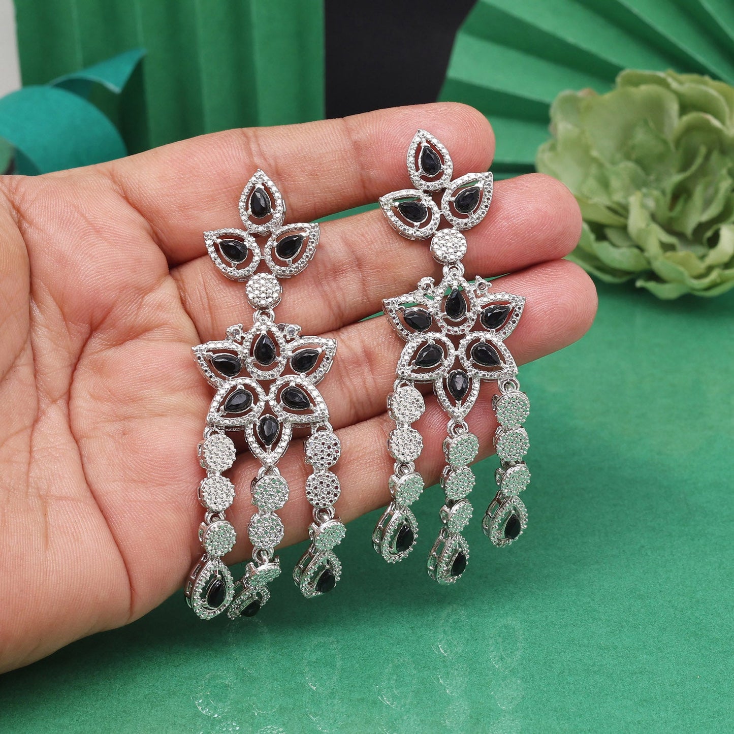 Charcoal Black Color Fashion Earrings For An Edgy Yet Elegant Statement
