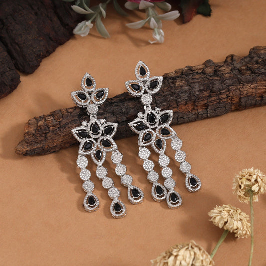 Charcoal Black Color Fashion Earrings For An Edgy Yet Elegant Statement