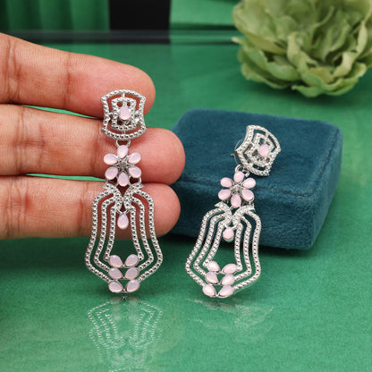 Blush Pink Color Fashion Earrings For A Romantic And Soft Date Look