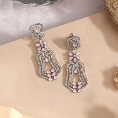 Blush Pink Color Fashion Earrings For A Romantic And Soft Date Look