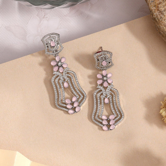 Blush Pink Color Fashion Earrings For A Romantic And Soft Date Look