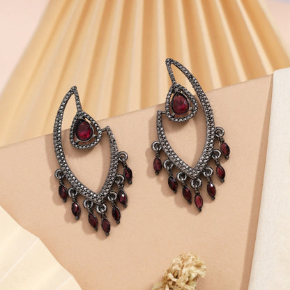 Shiny Magenta Color Fashion Earrings For Bold, Brave, And Confident Wear