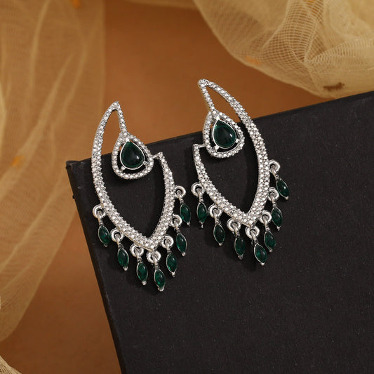Fern Green Color Fashion Earrings To Match Natural Textures And Colors