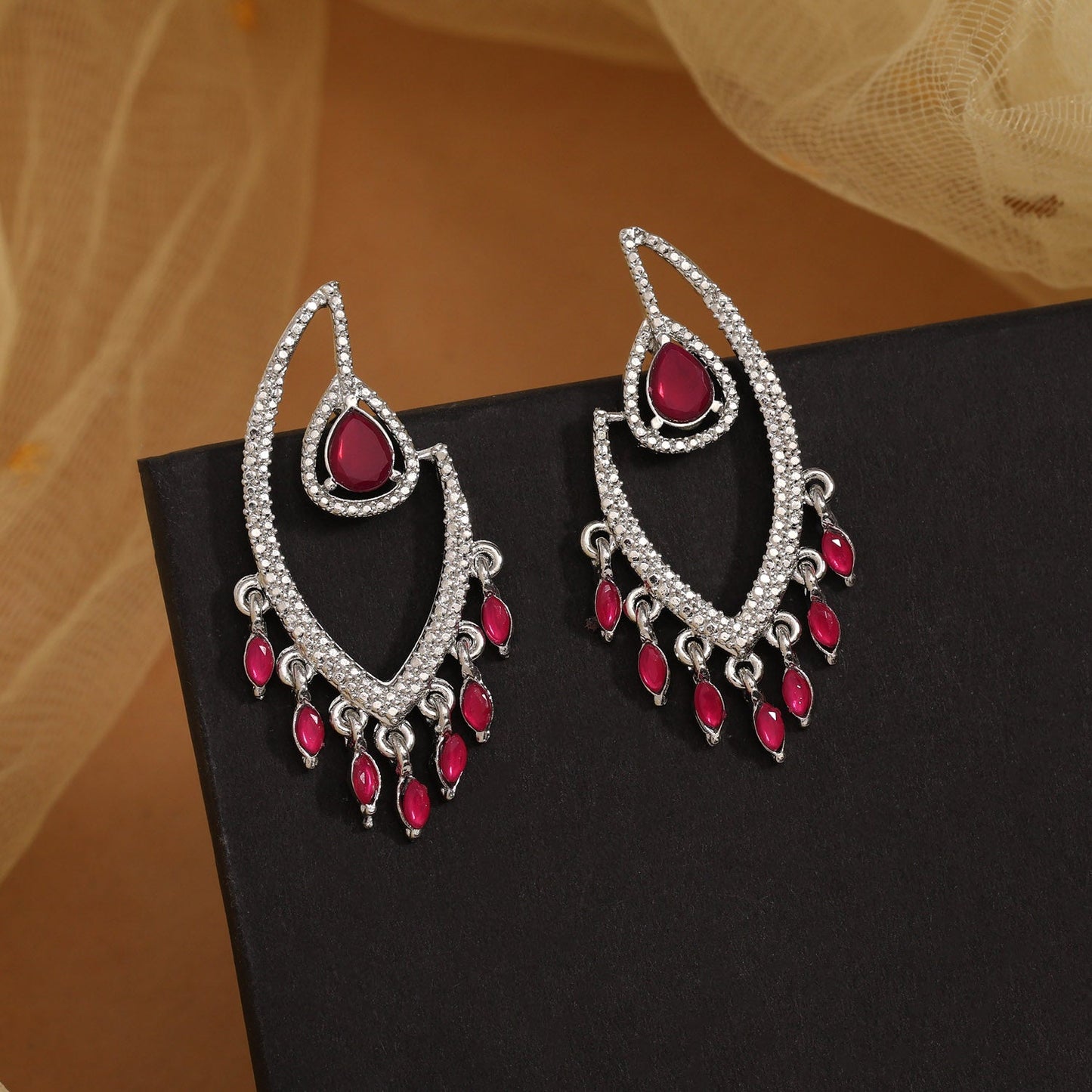 Designer Rani Color Fashion Earrings Made To Impress At Every Function