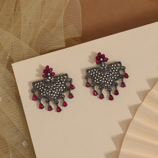 Designer Rani Color Fashion Earrings With Delicate Craftsmanship And Beauty