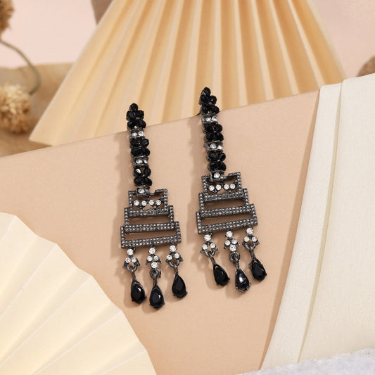 Shiny Black Color Fashion Earrings That Make Every Outfit Look Chic