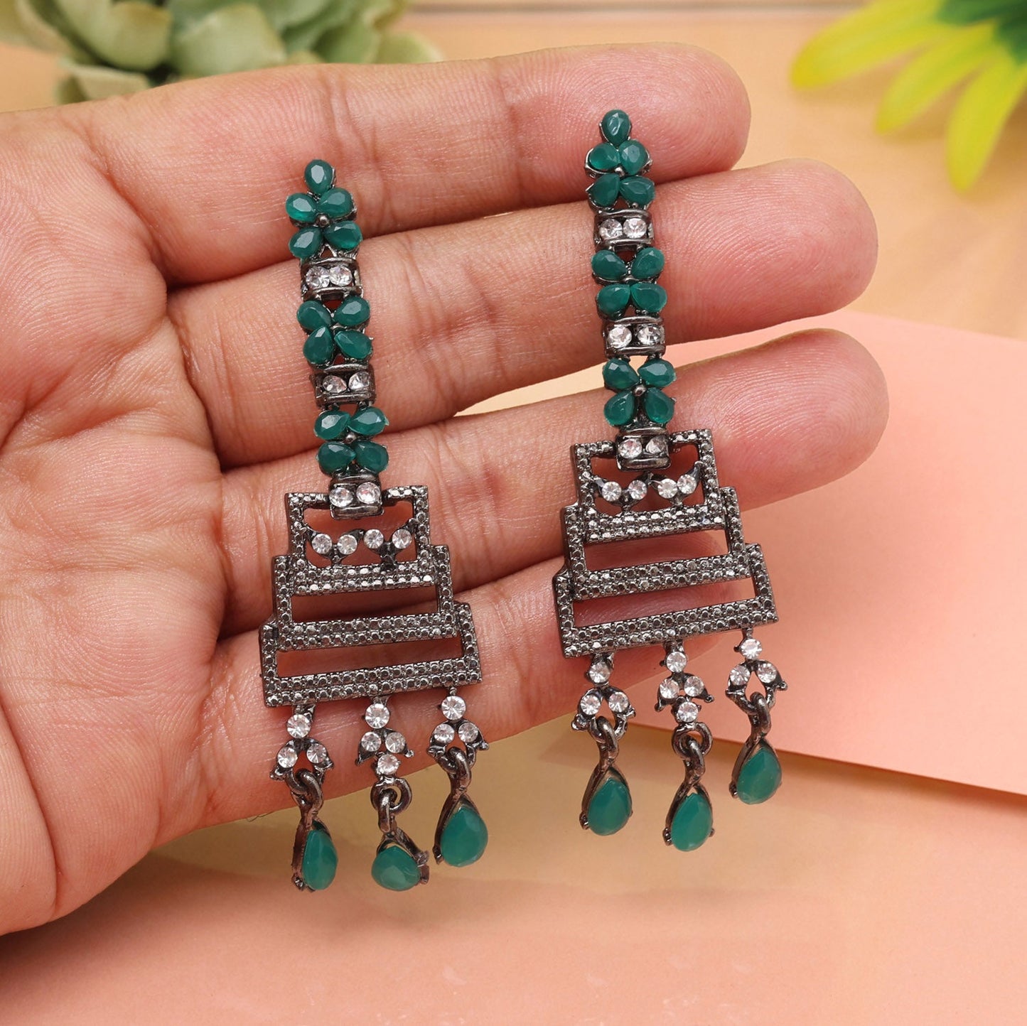 Shiny Black Color Fashion Earrings That Make Every Outfit Look Chic