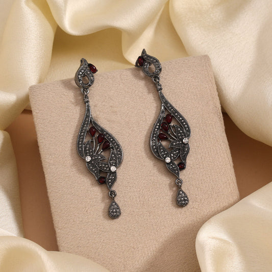Orange Color Fashion Earrings Featuring Boho Design For Fusion Attire