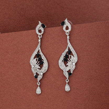 Black Color Fashion Earrings With Matte Texture And Modern Twist