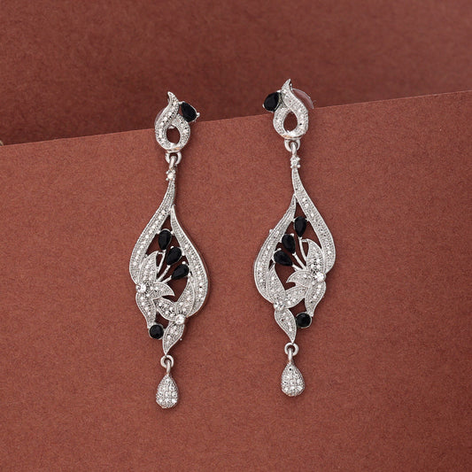Black Color Fashion Earrings With Matte Texture And Modern Twist