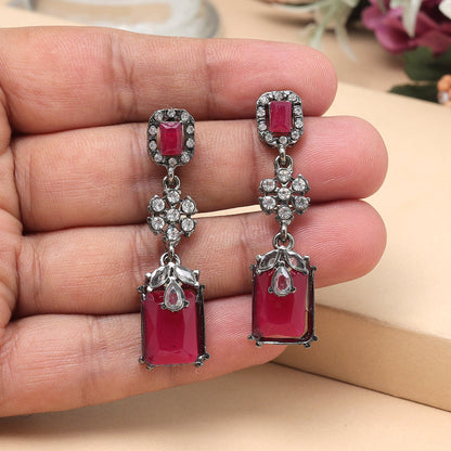 Rani Color Fashion Earrings With Filigree Work For Occasions