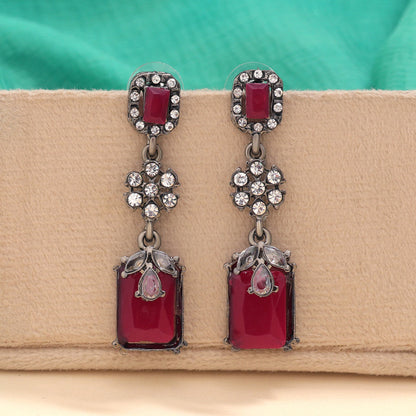 Rani Color Fashion Earrings With Filigree Work For Occasions