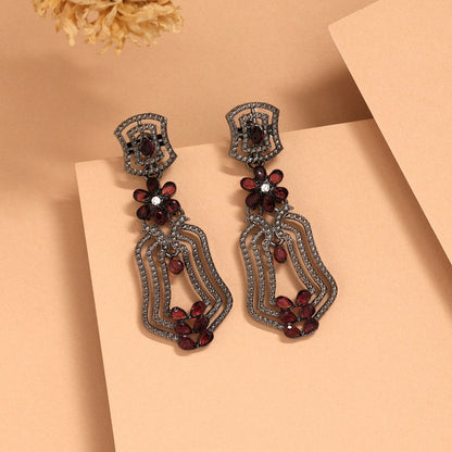 Magenta Color Fashion Earrings In Polki Style For Bridal Looks