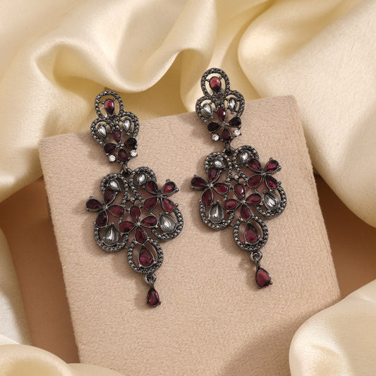 Magenta Color Fashion Earrings In Contemporary Fashion For Special Days
