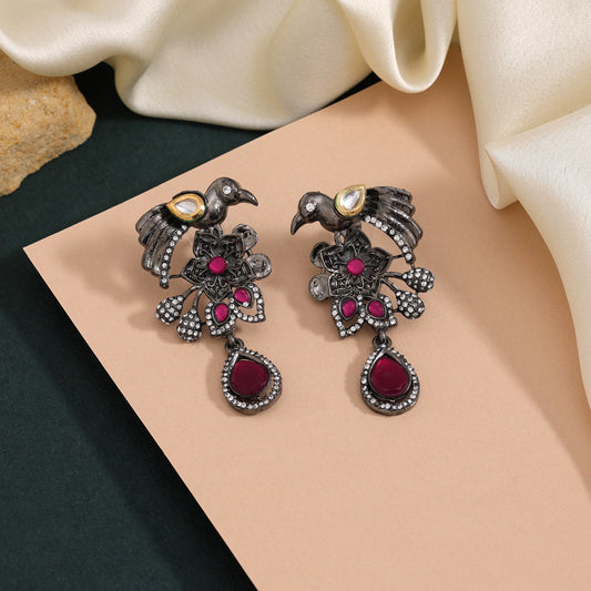 Rani Color Fashion Earrings With Shimmering Gems And Antique Touch