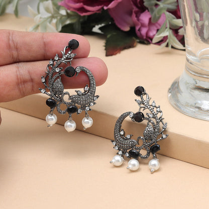Black Color Fashion Earrings For Daily Use And College Girls