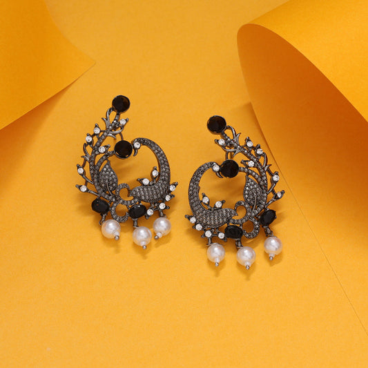 Black Color Fashion Earrings For Daily Use And College Girls