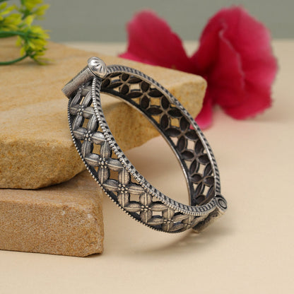 Silver Color Oxidised Bracelet (GSB374SLV)