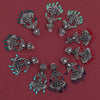 Assorted Color 5 Pairs Of Oxidised Earrings (GSE1195CMB)