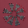 Assorted Color 4 Pairs Of Oxidised Earrings (GSE1198CMB)