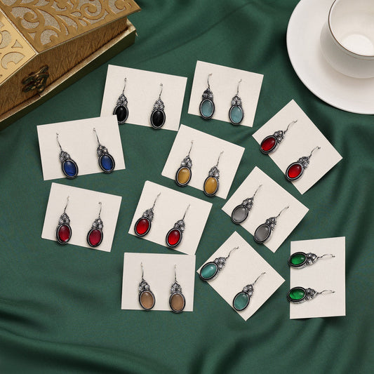 Assorted Color 11 Pairs Of Oxidised Earrings (GSE1202CMB)