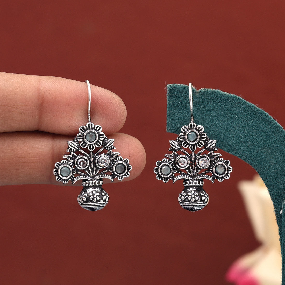 Assorted Color 10 Pairs Of Oxidised Earrings (GSE1206CMB)