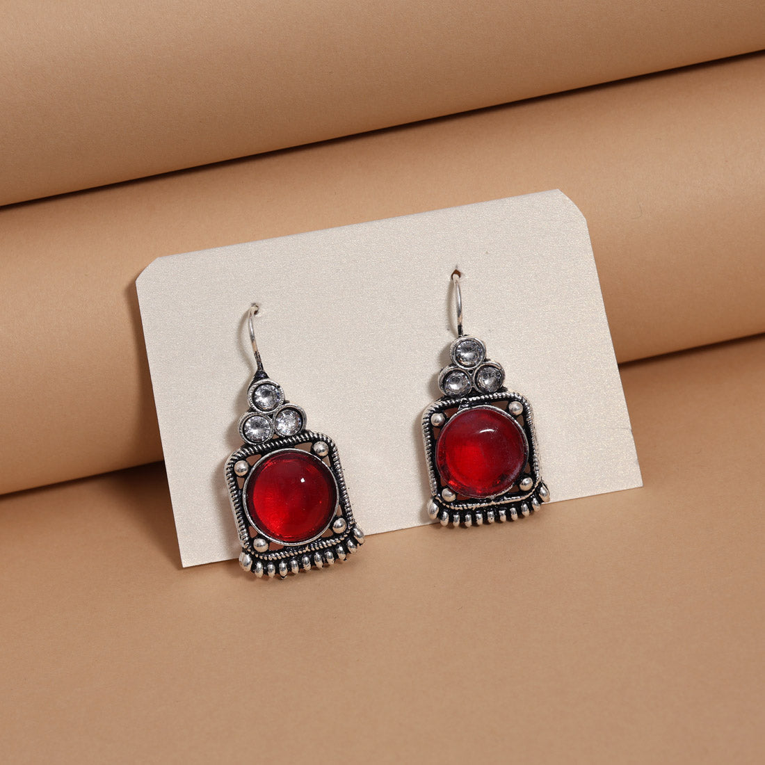 Assorted Color And Design 8 Pairs Of Oxidised Earrings (GSE1208CMB)