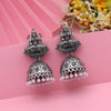 Silver Color Goddess Laxmi Temple Oxidised Earrings (GSE2798SLV)