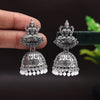 Silver Color Goddess Laxmi Temple Oxidised Earrings (GSE2798SLV)