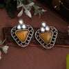 Yellow Color Monalisa Stone Oxidised Earrings (GSE2829YLW)