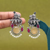 Peach Color Lord Radha Krishna Monalisa Stone Oxidised Earrings (GSE2837PCH)