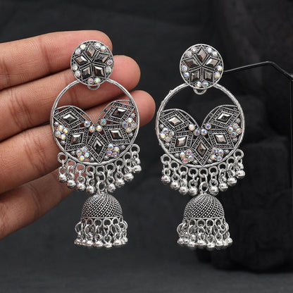 Silver Color Oxidised Earrings (GSE2867SLV)