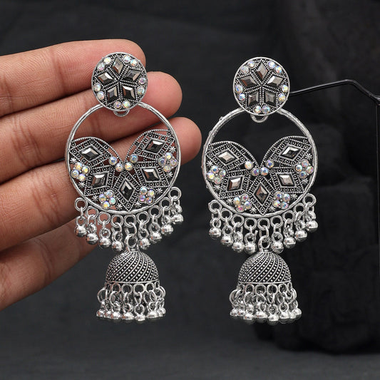 Silver Color Oxidised Earrings (GSE2867SLV)