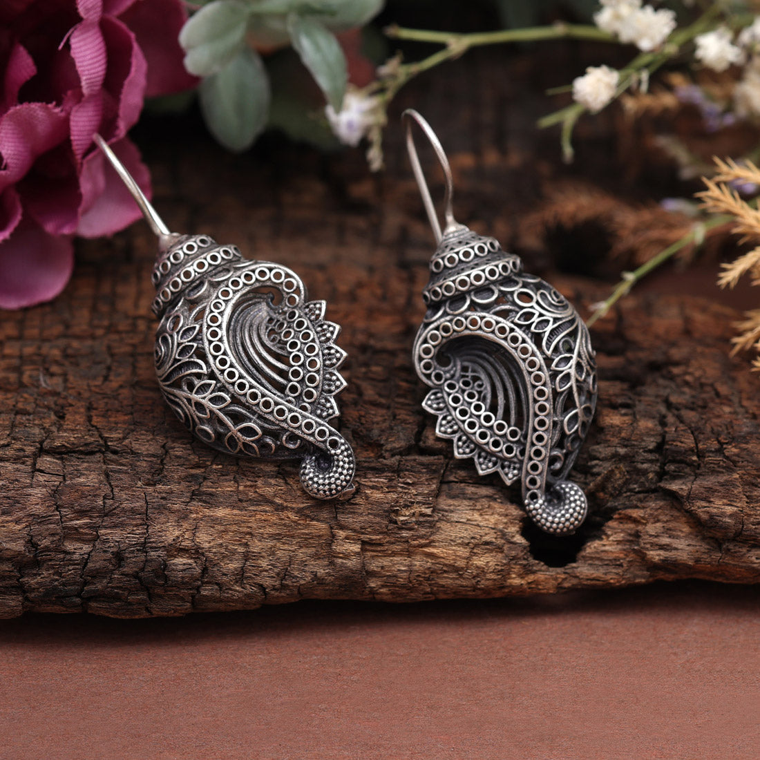 Silver Color Oxidised Earrings (GSE2919SLV)