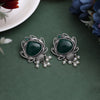 Green Color Oxidised Earrings (GSE2925GRN)