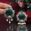 Green Color Oxidised Earrings (GSE2925GRN)