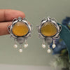 Mustard Yellow Color Oxidised Earrings (GSE2925MYLW)