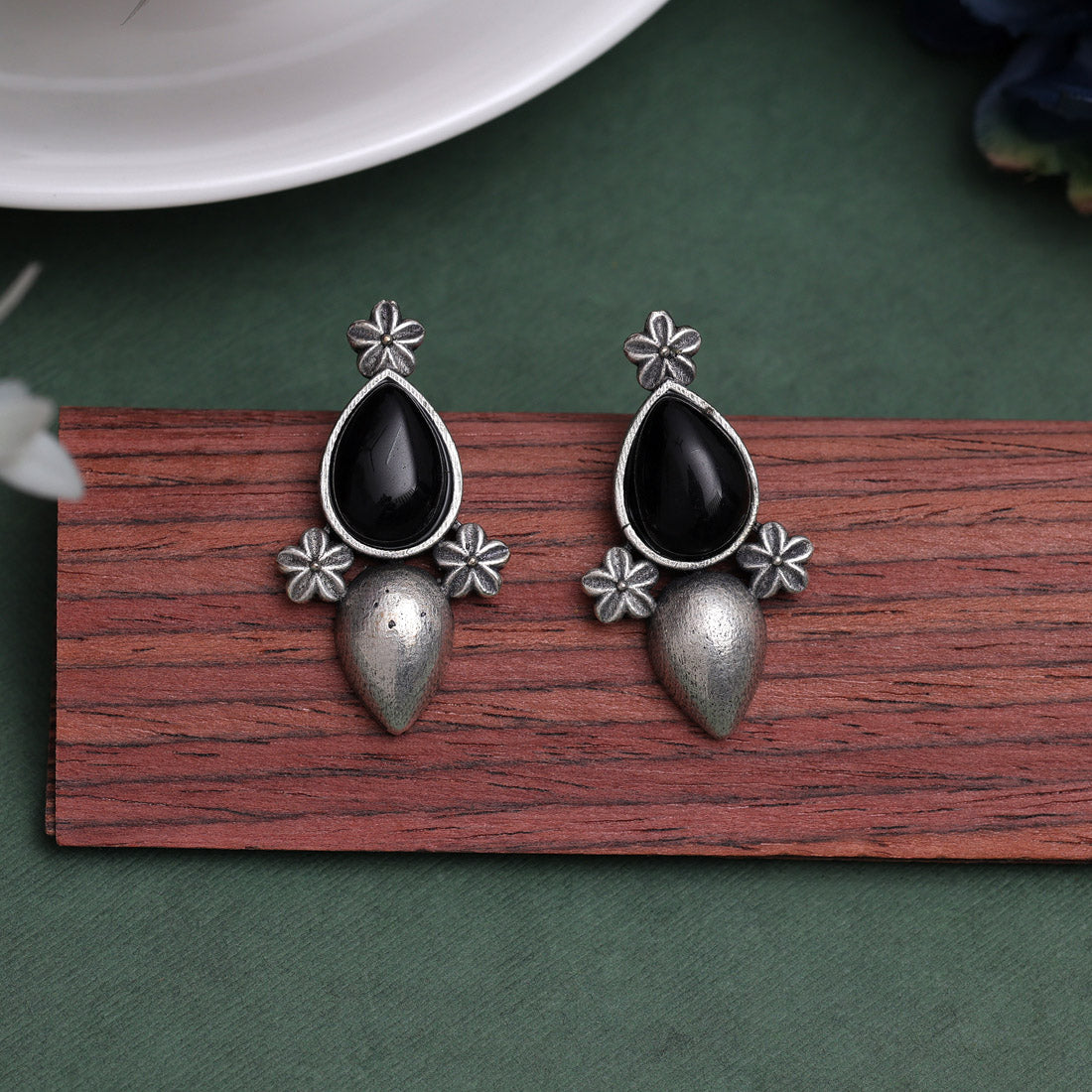 Black Color Oxidised Earrings (GSE2927BLK)