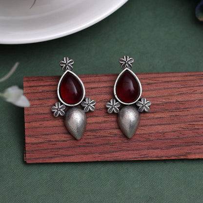 Maroon Color Oxidised Earrings (GSE2927MRN)