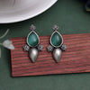 Pista Green Color Oxidised Earrings (GSE2927PGRN)