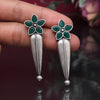 Green Color Oxidised Earrings (GSE2928GRN)