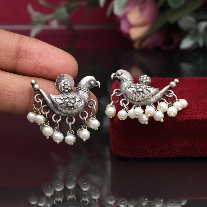 Silver Color Oxidised Earrings (GSE2930SLV)