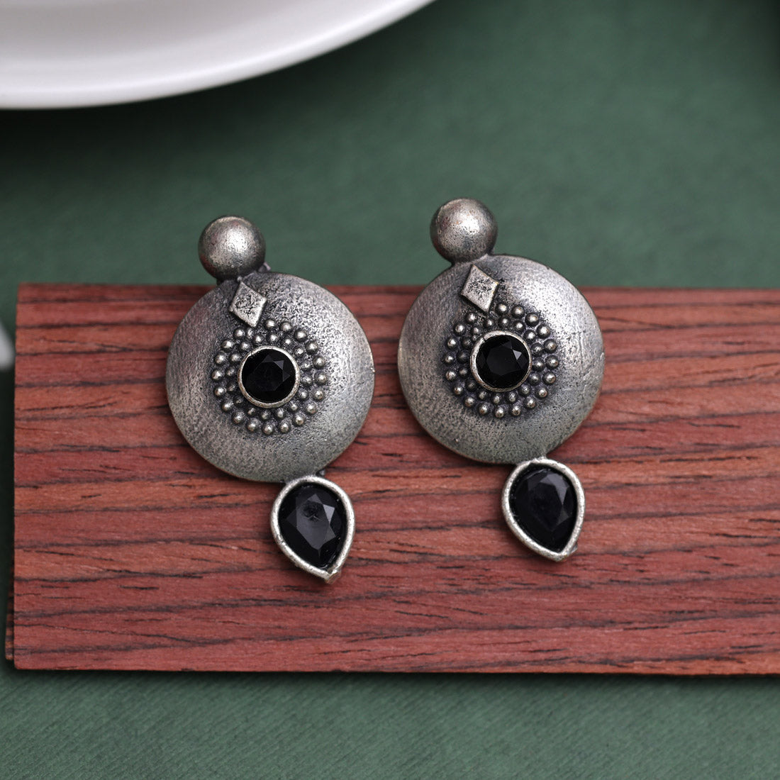 Black Color Oxidised Earrings (GSE2932BLK)