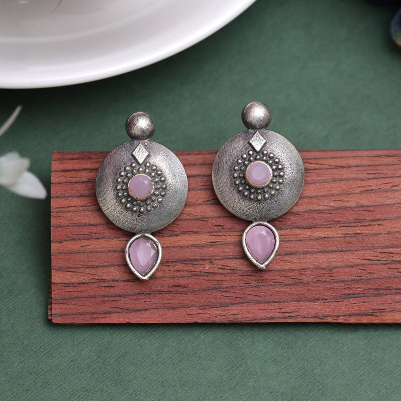 Pink Color Oxidised Earrings (GSE2932PNK)