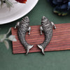 Silver Color Fish Design Oxidised Earrings (GSE2933SLV)