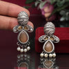 Peach Color Oxidised Earrings (GSE2934PCH)