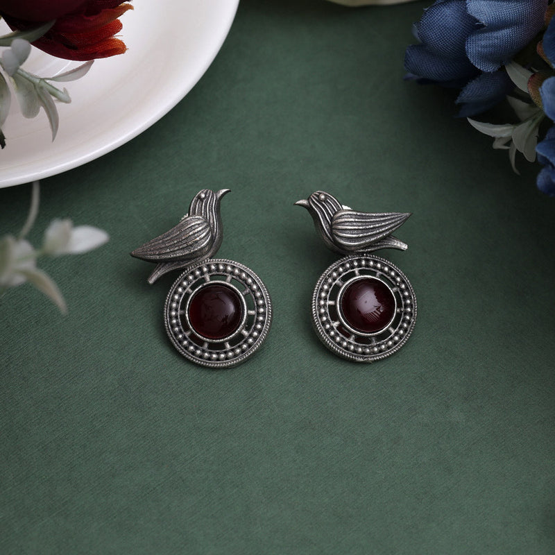 Maroon Color Oxidised Earrings (GSE2936MRN)