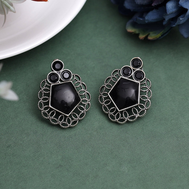 Black Color Oxidised Earrings (GSE2937BLK)