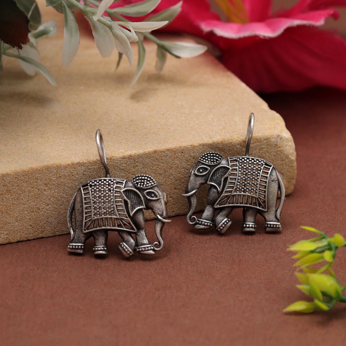 Silver Color Oxidised Earrings (GSE2954SLV)