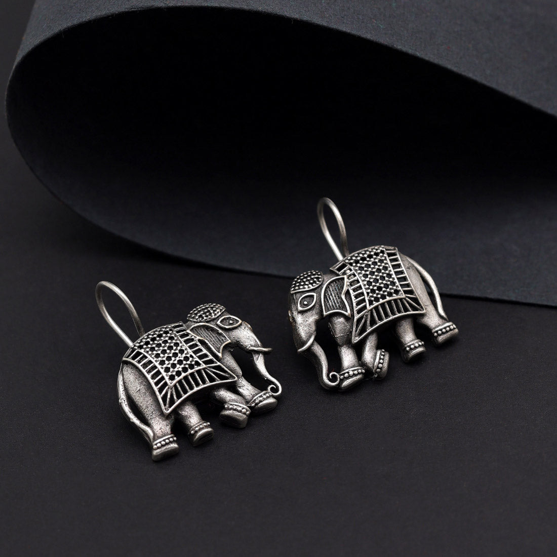 Silver Color Oxidised Earrings (GSE2954SLV)